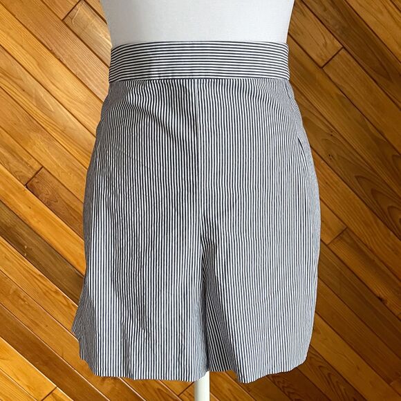 J. Crew Factory Striped Cotton Paper Bag Shorts with Bow Detail - Picture 5 of 7